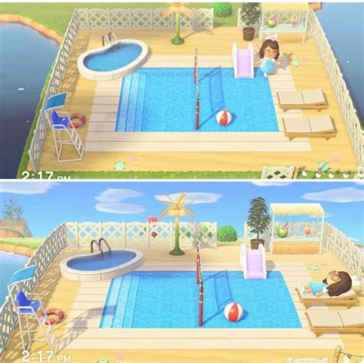 How do you sit in a pool ACNH?
