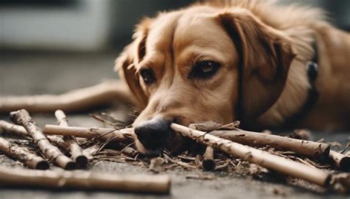 Is it OK to let dogs chew on sticks?