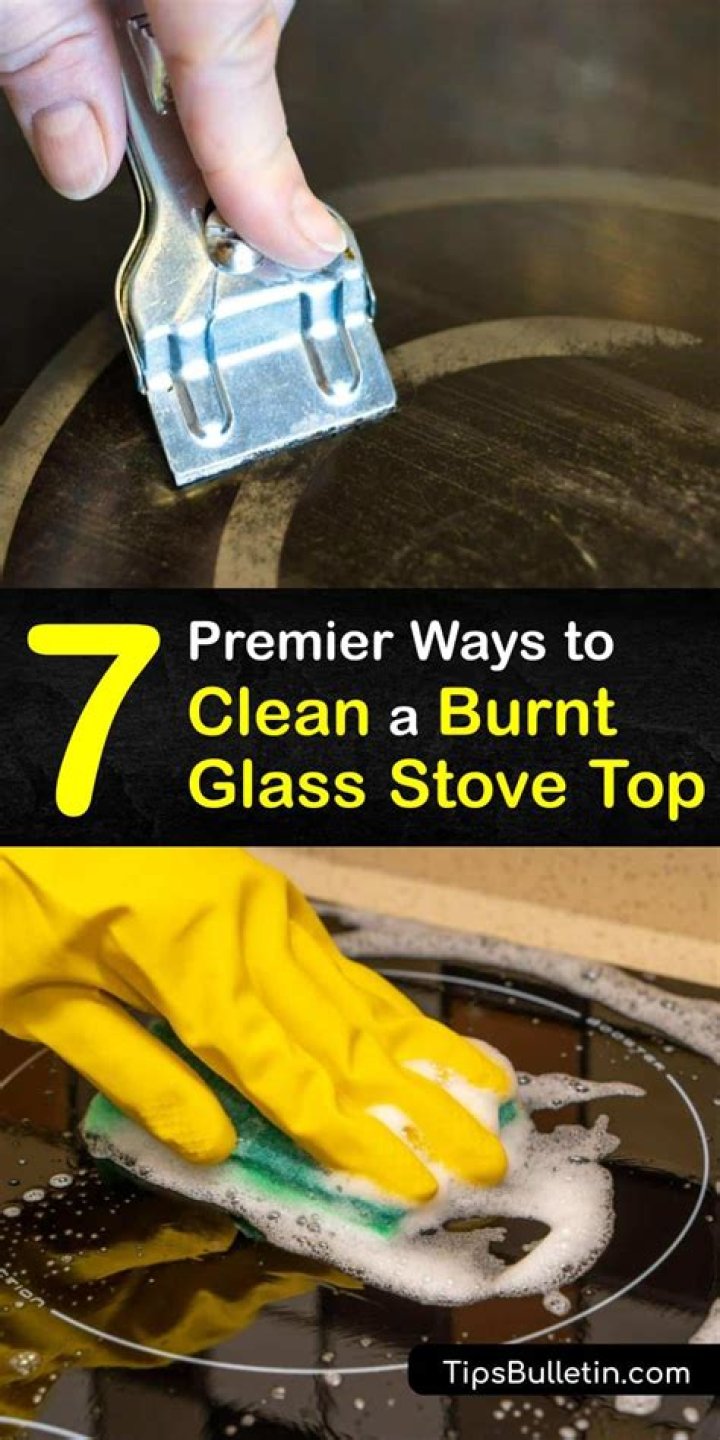 What cleans burnt glass?