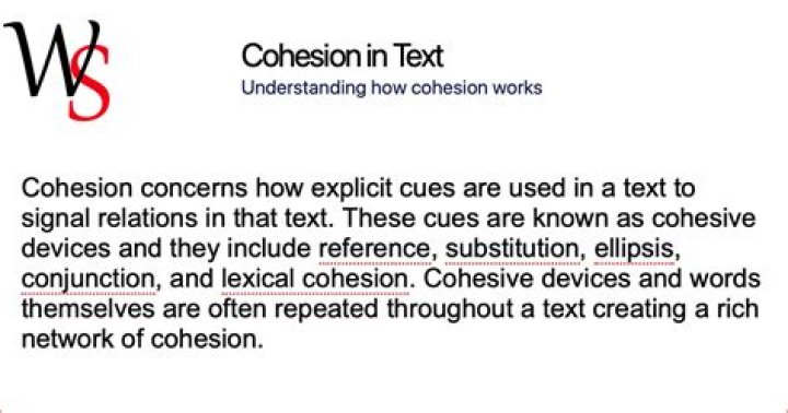 What is cohesion in a text?
