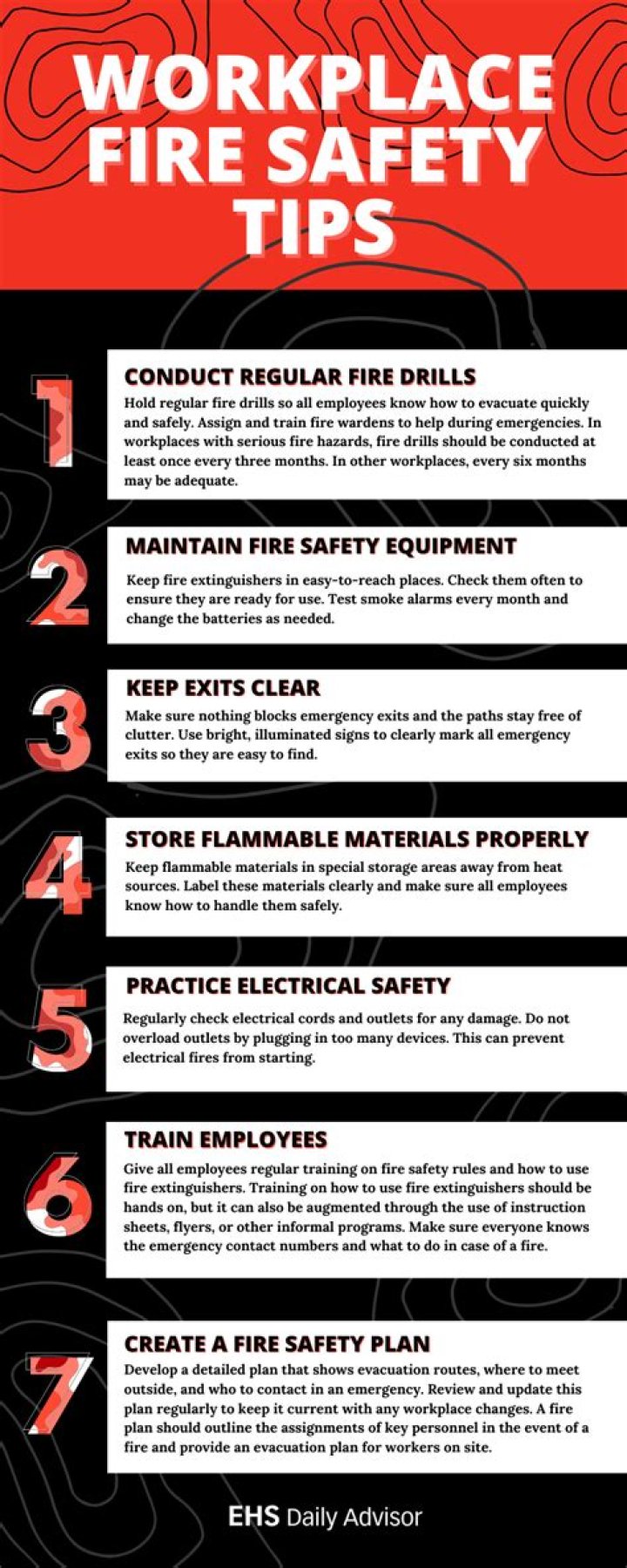 What is one way of preventing fires in the workplace?