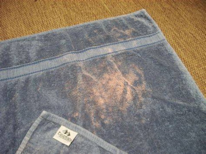 Why are my white towels turning blue?