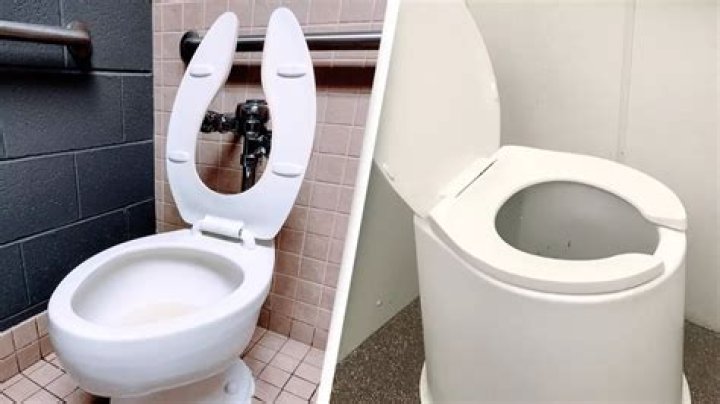 Why do public toilets have split seats?